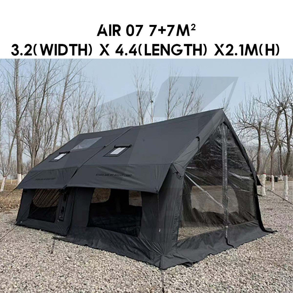 Spark AIR07 Air Tent 7+7m2 Large Space AIR 07 Black Army Green Gray Brown