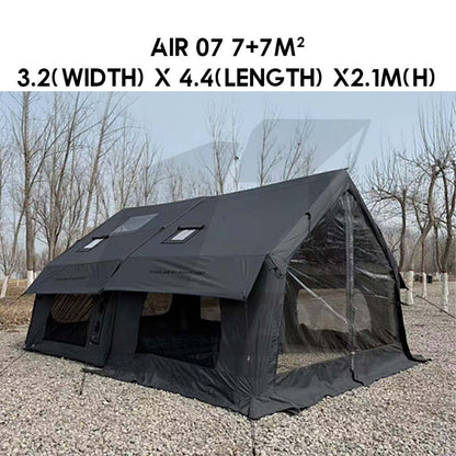 Spark AIR07 Air Tent 7+7m2 Large Space AIR 07 Black Army Green Gray Brown