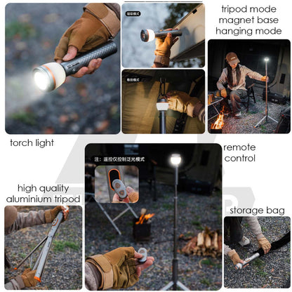 Shinetrip A591 Tripod Light 1.92m Tactical Telescopic Aluminium LED Work Stand Magnet Adjustable Lamp Outdoor Camping