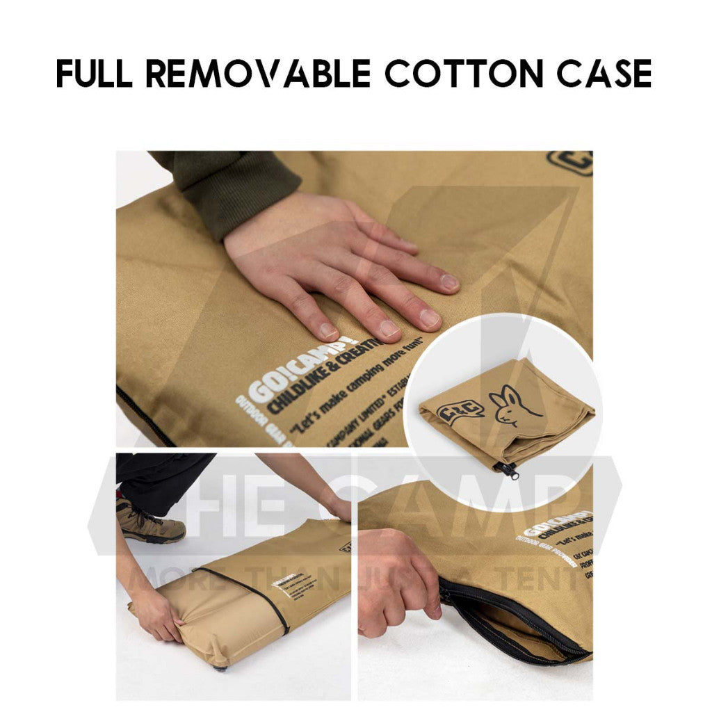 CC Goodnight Pillow 3D Sponge Auto Inflation with Case Dual Height Extra High Outdoor Camping Retro Vintage Style