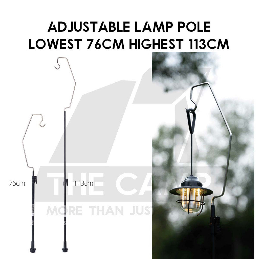 Wellhike SWS Lamp Pole Adjustable Light Stand Tripod for IGT Table Panel Outdoor Camping Lampu Lantern Hanger Rod