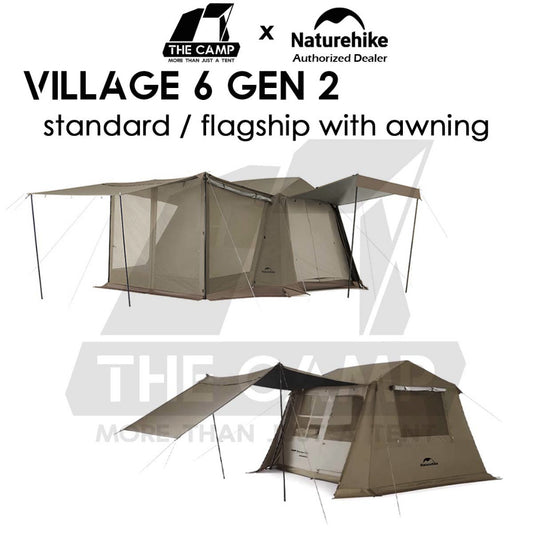 Naturehike Village 6 Standard or Flagship Automatic Auto Tent With Flysheet Outdoor Camping Ultimate Khemah CNK2300ZP021