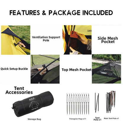 Wellhike SWS Mountain Ridge 2 Pax Tent Person Hiking Lightweight Double Layer with Mesh Outdoor Camping Solo Khemah