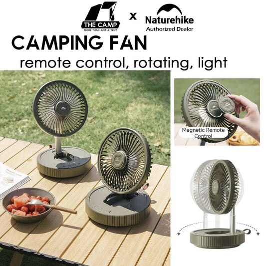 Naturehike Camping Fan Auto Rotate with Remote Control Light 8000mah Hanging Tripod Adjustable Height CNK2620ZM010