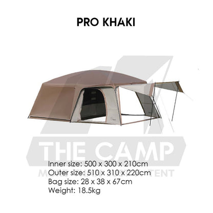 Vidalido Poon Saan Tent Outdoor Camping Two Rooms Three Living Hall Room Manual Tent Black Large & Medium