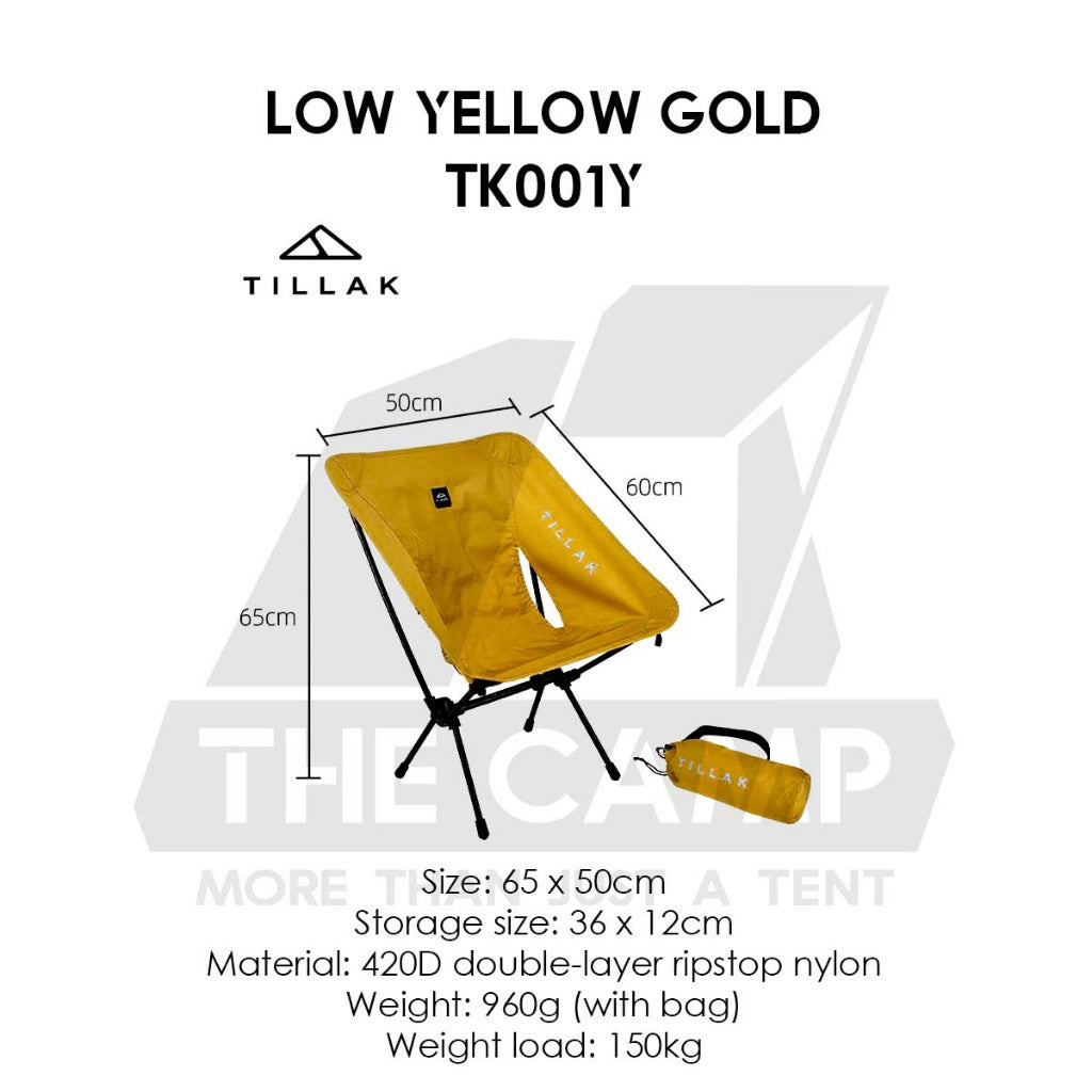 Tillak Moon Chair Low Back High Back 1000D Cordura Foldable Outdoor Camping Compact Size Kerusi Healing