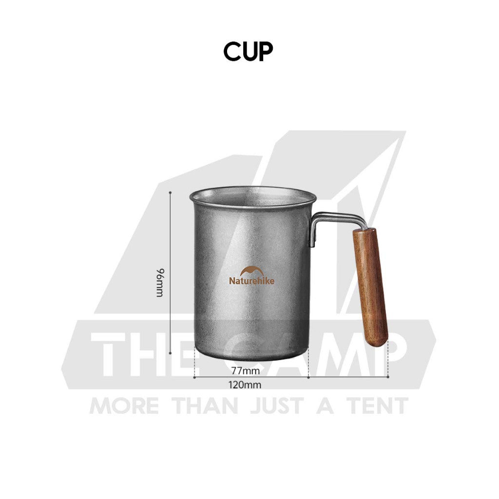 Naturehike Vintage Cup & Plate Retro Design Tableware Outdoor Camping Stainless Steel Mug Cawan Piring NH21SJ001
