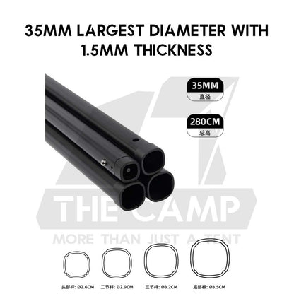 Shinetrip 2.8m Adjustable Pole Rod Quick Adjust for Flysheet Tarp Tent Camping Bag Hiking Awning Tactical Style A561