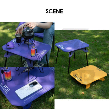Wellhike SWS Foldable ABS Table Outdoor Camping Folding Foldable Compact Lightweight 2 Height Cup Bowl Plate Coffee