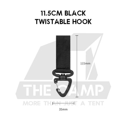Tactical Keychain Nylon Canvas Men Belt Velcro Outdoor Camping Carabiner Key Hook Black Khaki Army Green