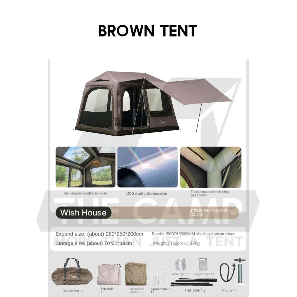 Vidalido Wish House Air Tent with Optional TPU Side Door Combine with Star Island PU2000mm Khemah Angin