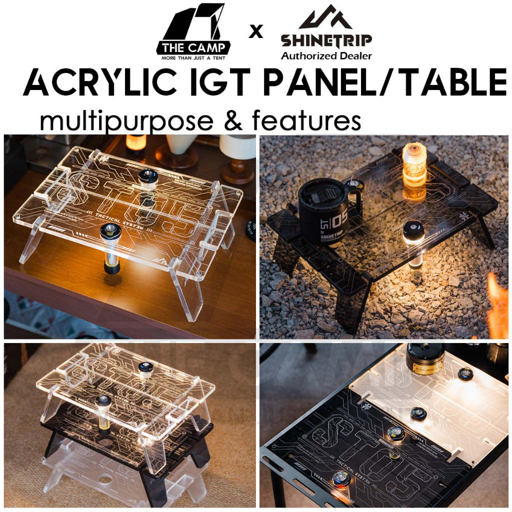 Shinetrip Arcylic IGT Panel / Stool Coffee Table Tactical Style Module Expansion Light Lamp Transparent Black Meja A568