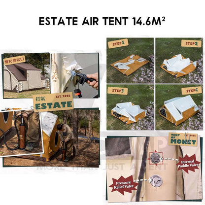 CC Estate 14.6 Inflatable Air Tent Inflatable Air Tent Retro Vintage Style Whimsical Outdoor Camping Pump Khemah Angin
