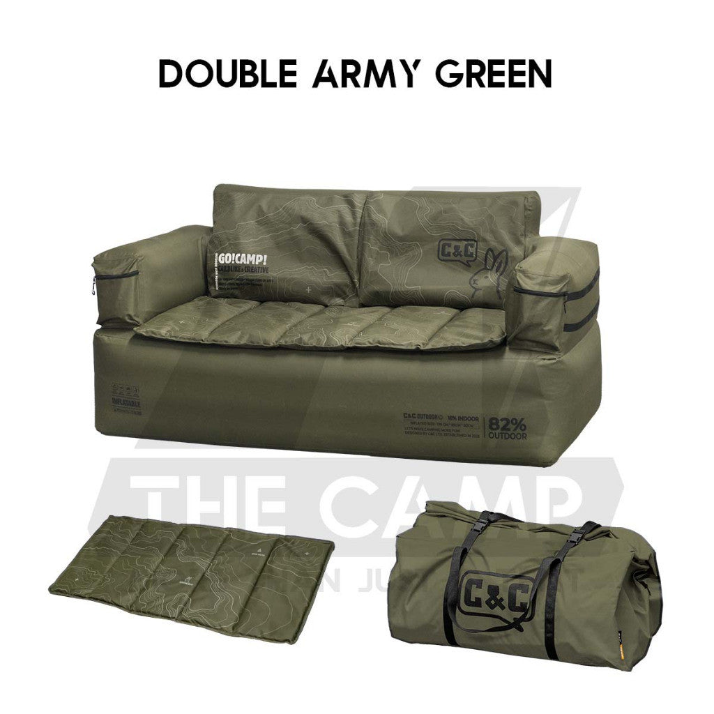 CC Inflatable Air Sofa Single /  Double Day Dream Outdoor Camping Optional Groundsheet Mat Leisure Inflation Lazy Bed