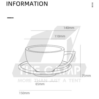 MHW-3BOMBER 280ml Ceramic Coffee Cup & Saucer Set Premium Latte Cappuccino Espresso Mug Barista Cup Coffee Mug