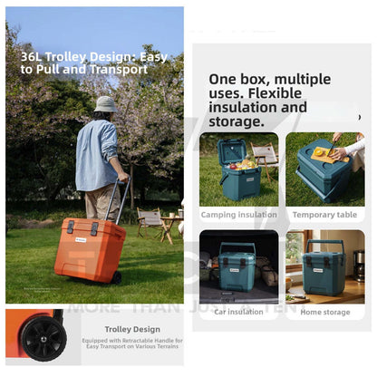Naturehike JY PRO PU Cooler Ice Box 17L 24L 36L Wheel Camping Outdoor Refrigerator Freezer CNK2650CF012