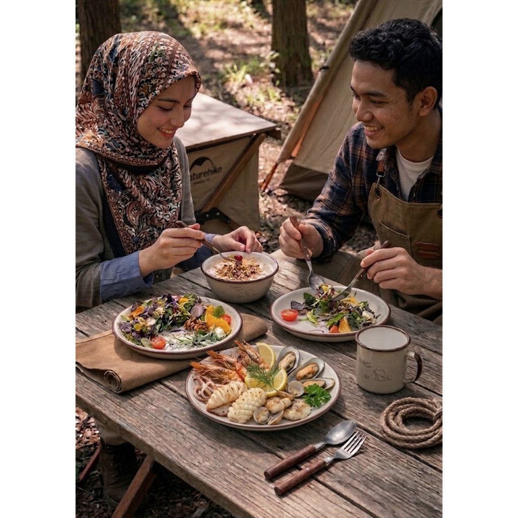 Naturehike Enamel Tableware Bowl Plate Cup Mug Outdoor Camping Cookware Limited Edition NH20SJ030