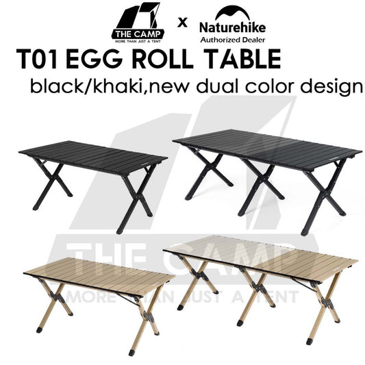 Naturehike T01 Egg Roll Table Mix Color Outdoor Camping BBQ Party Black Khaki Portable Foldable Meja CNK2550JJ018