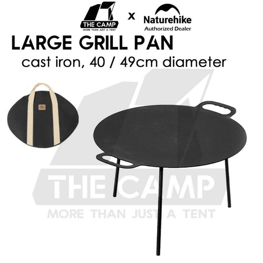 Naturehike Large Grill Pan Cast Iron Non Stick Coating Outdoor Camping BBQ Wok Frying Cooking Cookware NH20SK0037