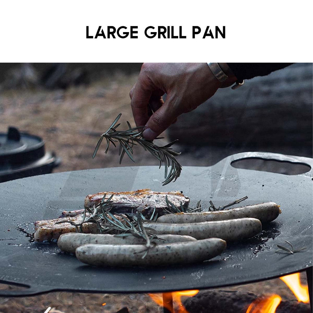 Naturehike Large Grill Pan Cast Iron Non Stick Coating Outdoor Camping BBQ Wok Frying Cooking Cookware NH20SK0037
