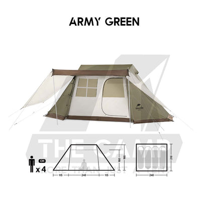 Naturehike Village 5 Automatic Tent Auto With Flysheet Snow Skirt Village 5.0 Outdoor Camping Khemah NH21ZP009