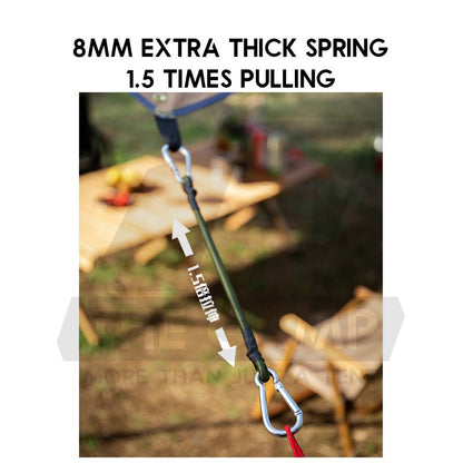 Elastic Spring Cord with Carabiner 8mm Thick Heavy Duty Outdoor Camping Trolley Wagon Bungee Hook Tali Ikat Barang
