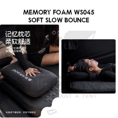Blackdog Auto Inflation Sponge Memory Foam Pillow with Case Black for Bed Mattress Inflatable CBD2450WS045 BD-CQZ001
