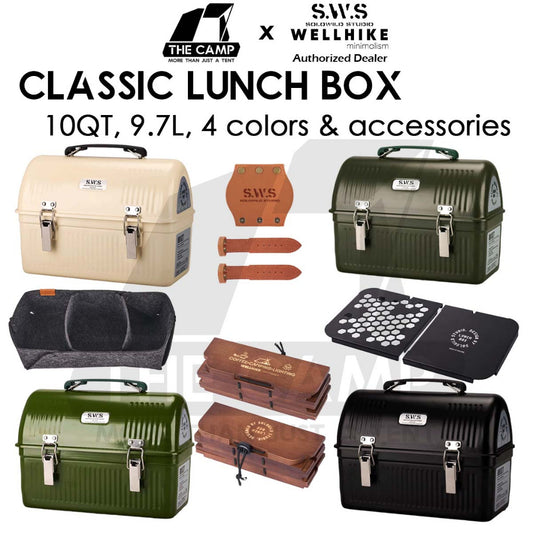 Wellhike SWS Classic Lunch Box 10QT 9.4L Coffee Box LunchBox Top Plate Inner Vintage Accessories
