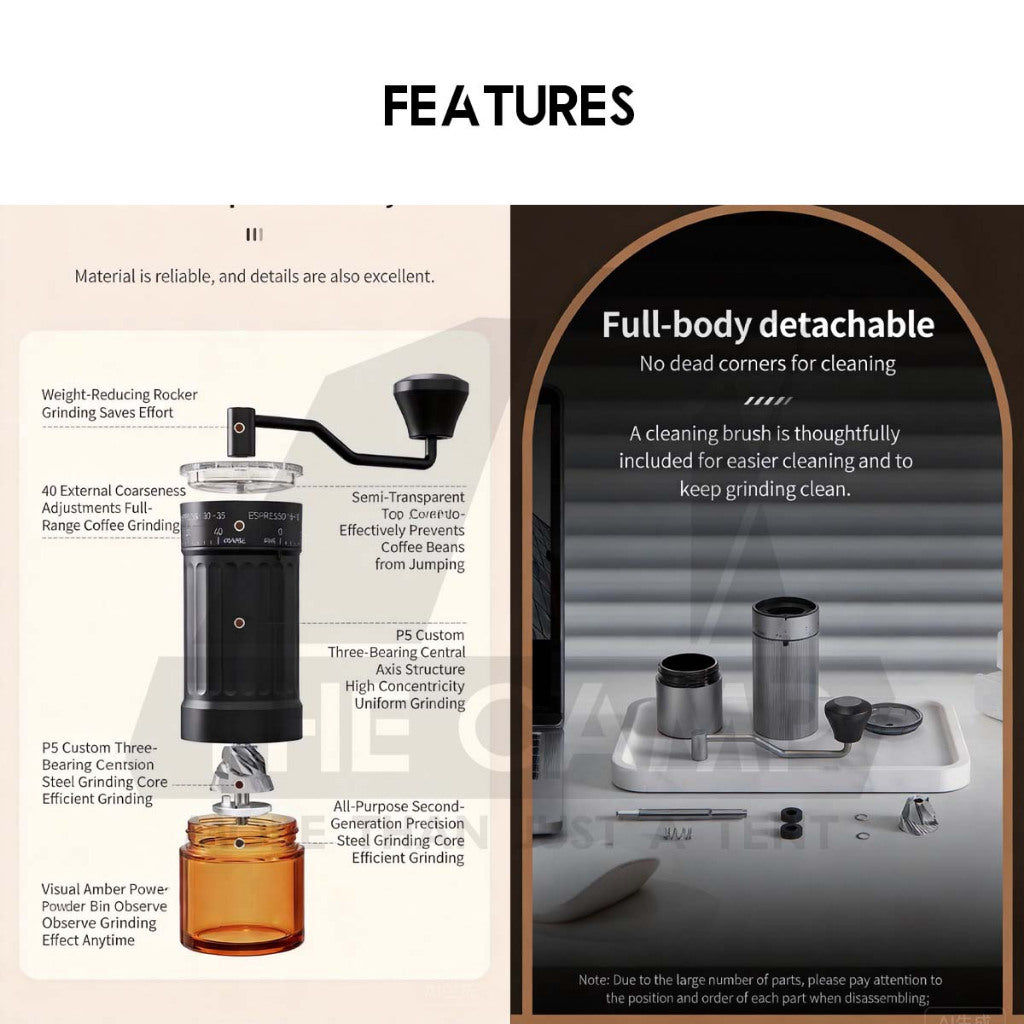 Cliton Manual Grinder Ceramic / 420 Stainless Steel Burr Coffee Machine Maker Outdoor KMDJ-LSP-6-L HC HS-A