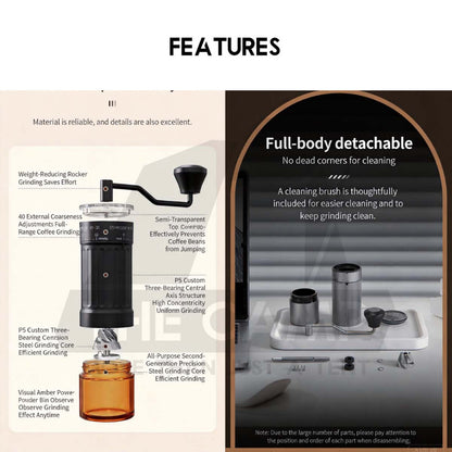 Cliton Manual Grinder Ceramic / 420 Stainless Steel Burr Coffee Machine Maker Outdoor KMDJ-LSP-6-L HC HS-A