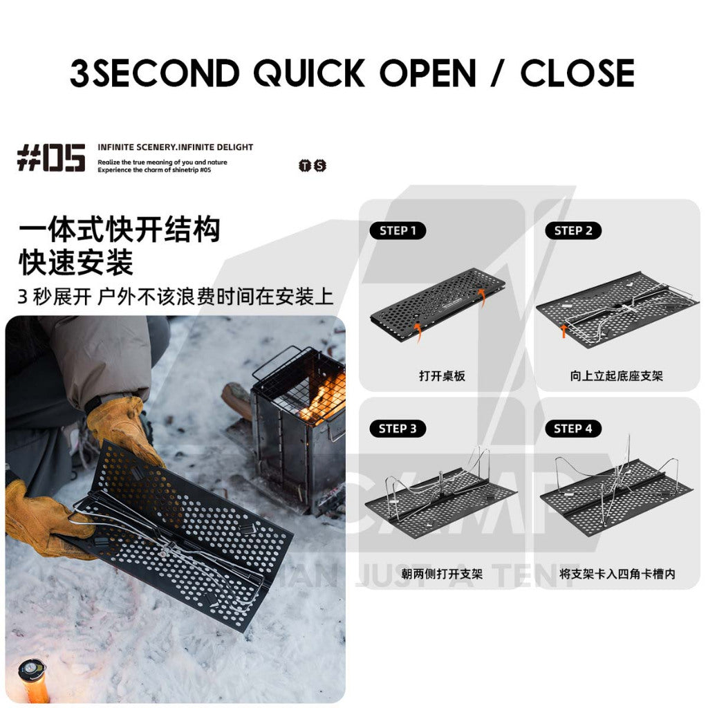 Shinetrip Quick Open Foldable Coffee Table Folding Small Table Compact Fold Outdoor Camping Hiking Meja A575
