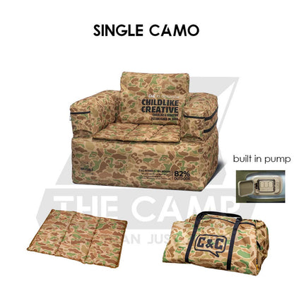 CC Inflatable Air Sofa Single /  Double Day Dream Outdoor Camping Optional Groundsheet Mat Leisure Inflation Lazy Bed