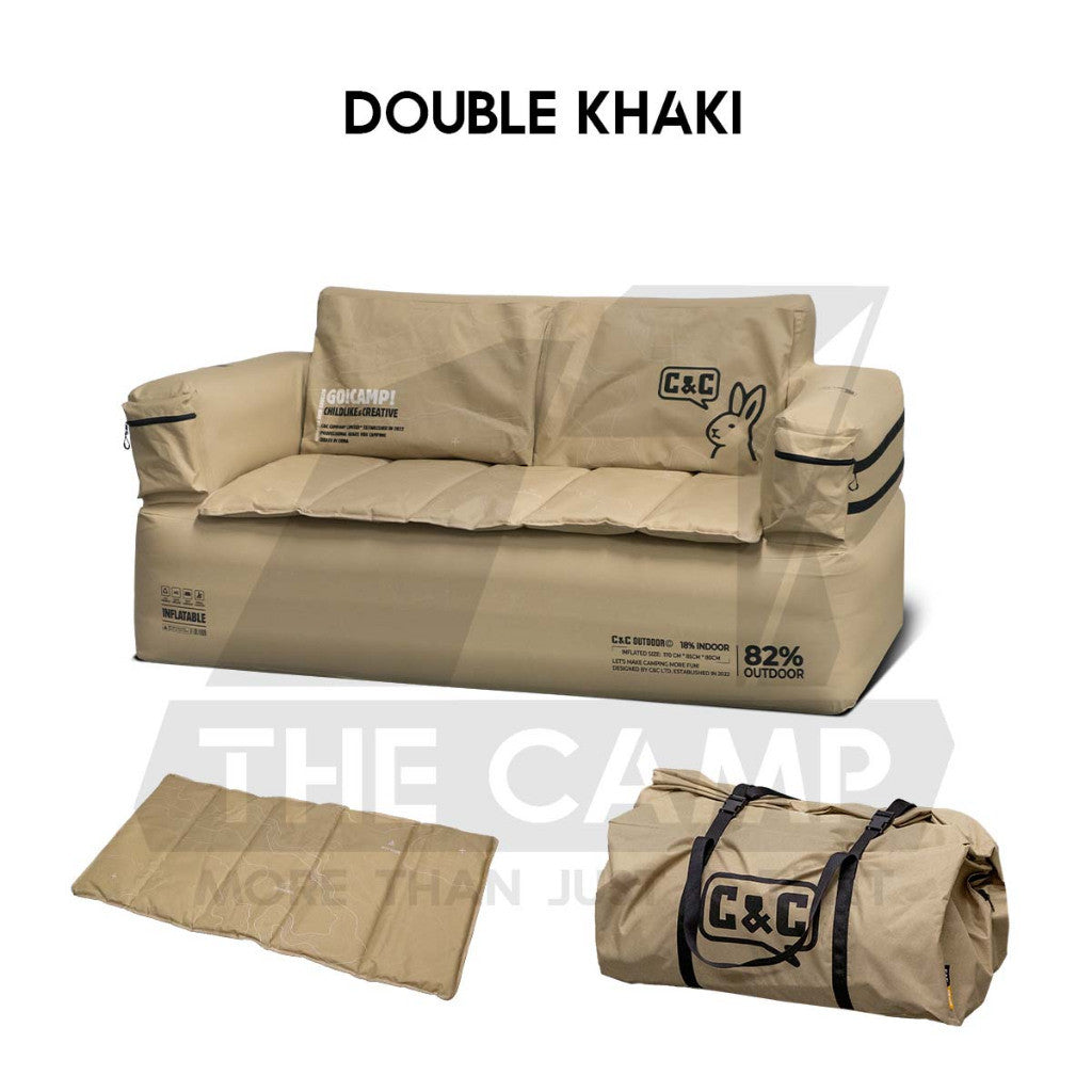 CC Inflatable Air Sofa Single /  Double Day Dream Outdoor Camping Optional Groundsheet Mat Leisure Inflation Lazy Bed