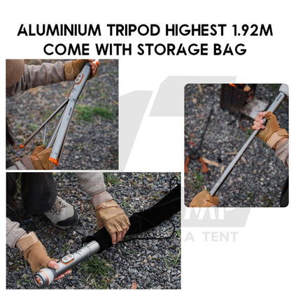 Shinetrip A591 Tripod Light 1.92m Tactical Telescopic Aluminium LED Work Stand Magnet Adjustable Lamp Outdoor Camping