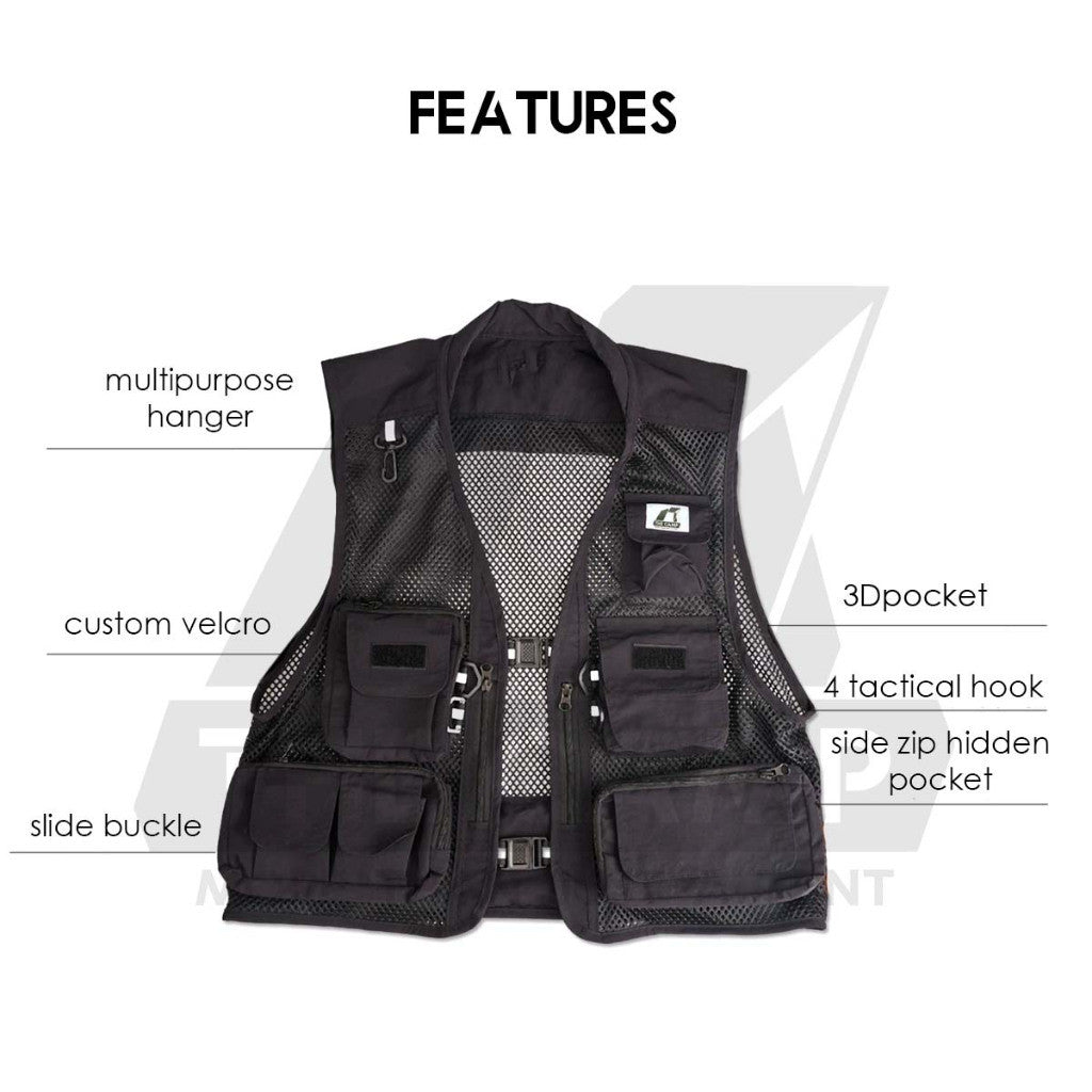 TheCamp Sleeveless Casual Vest Outdoor Camping Fishing Hiking Picnic Mesh Type