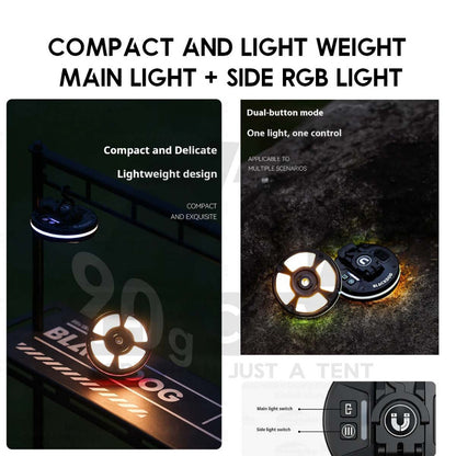 Blackdog Star Ring Light Outdoor Camping Atmosphere UFO LED Lamp Magnetic Hanging Tripod Hook CBD2550ZM040