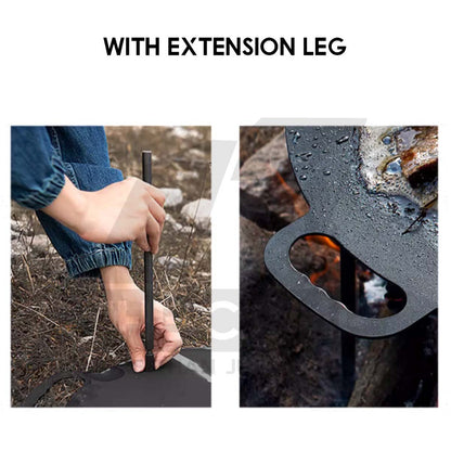 Naturehike Large Grill Pan Cast Iron Non Stick Coating Outdoor Camping BBQ Wok Frying Cooking Cookware NH20SK0037