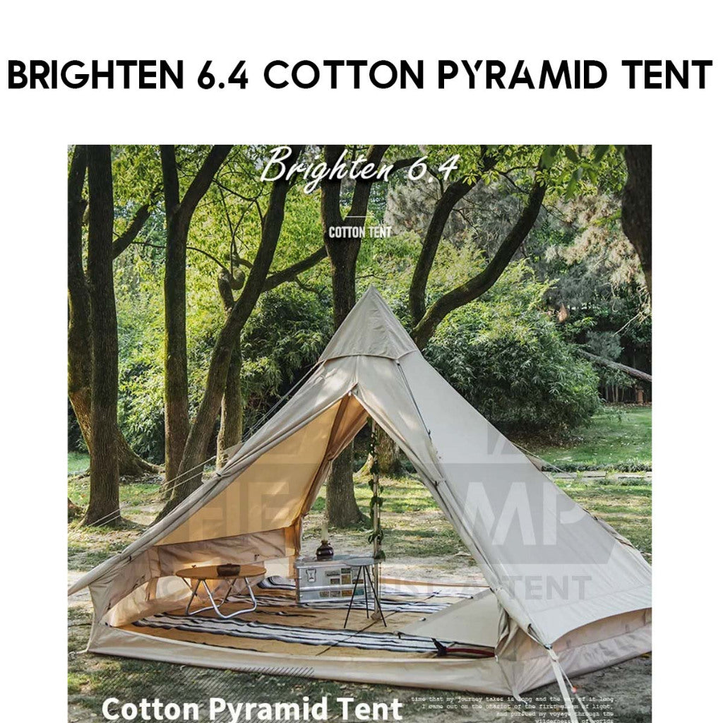 Naturehike Brighten 6.4 Cotton Pyramid Tent Teepee Outdoor Camping Khemah NH20ZP004