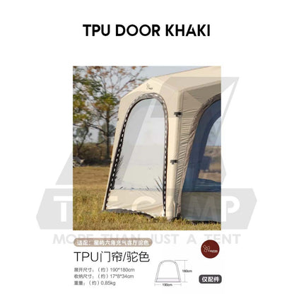 Vidalido Star Island Air Dome Accessories Door Cloth 2 in 1 Mesh Connector PU2000 Silver Coated Black Brown Khaki