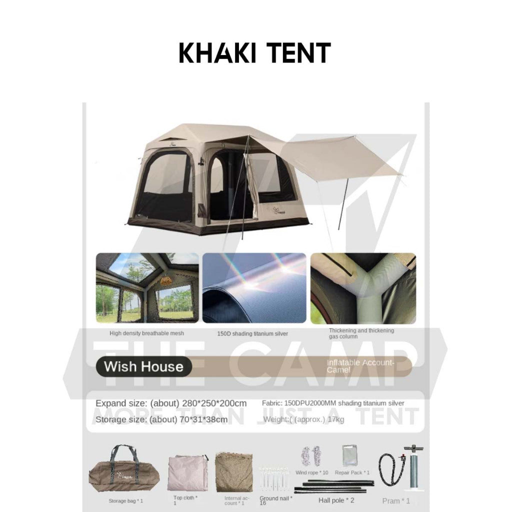 Vidalido Wish House Air Tent with Optional TPU Side Door Combine with Star Island PU2000mm Khemah Angin
