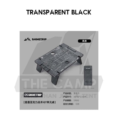 Shinetrip Arcylic IGT Panel / Stool Coffee Table Tactical Style Module Expansion Light Lamp Transparent Black Meja A568