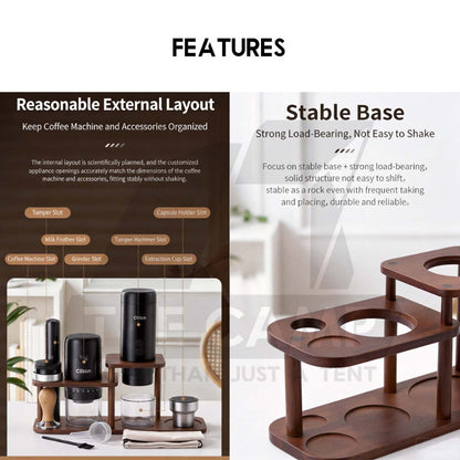 Cliton Expresso Coffee Maker Machine Set with Wood Stand Auto Grinder Capsule Ground Powder 2 in 1 20Bar CL-CFS27