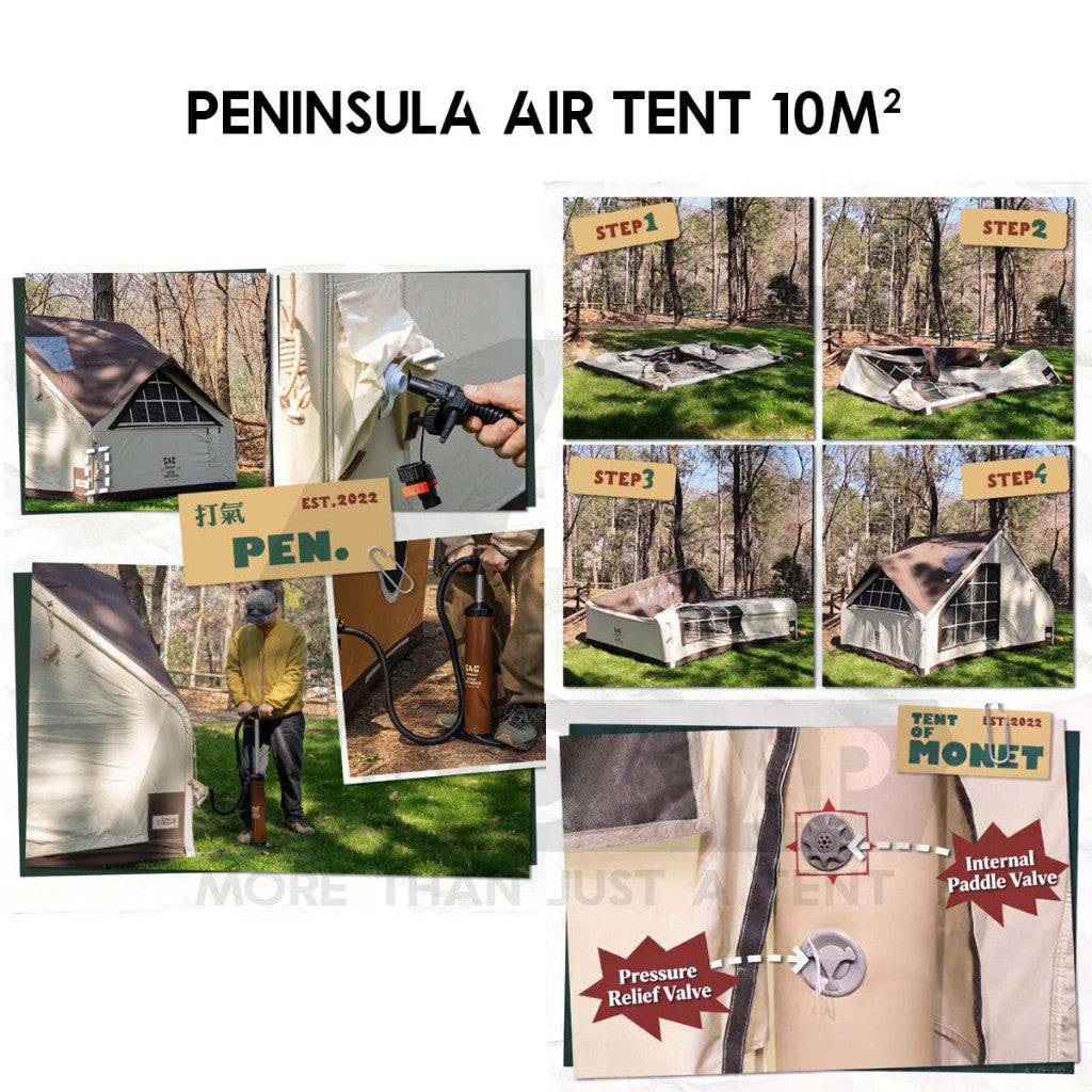 CC Peninsula 10 (PEN) Inflatable Air Tent Retro Vintage Style Whimsical Outdoor Camping Pump Khemah Angin