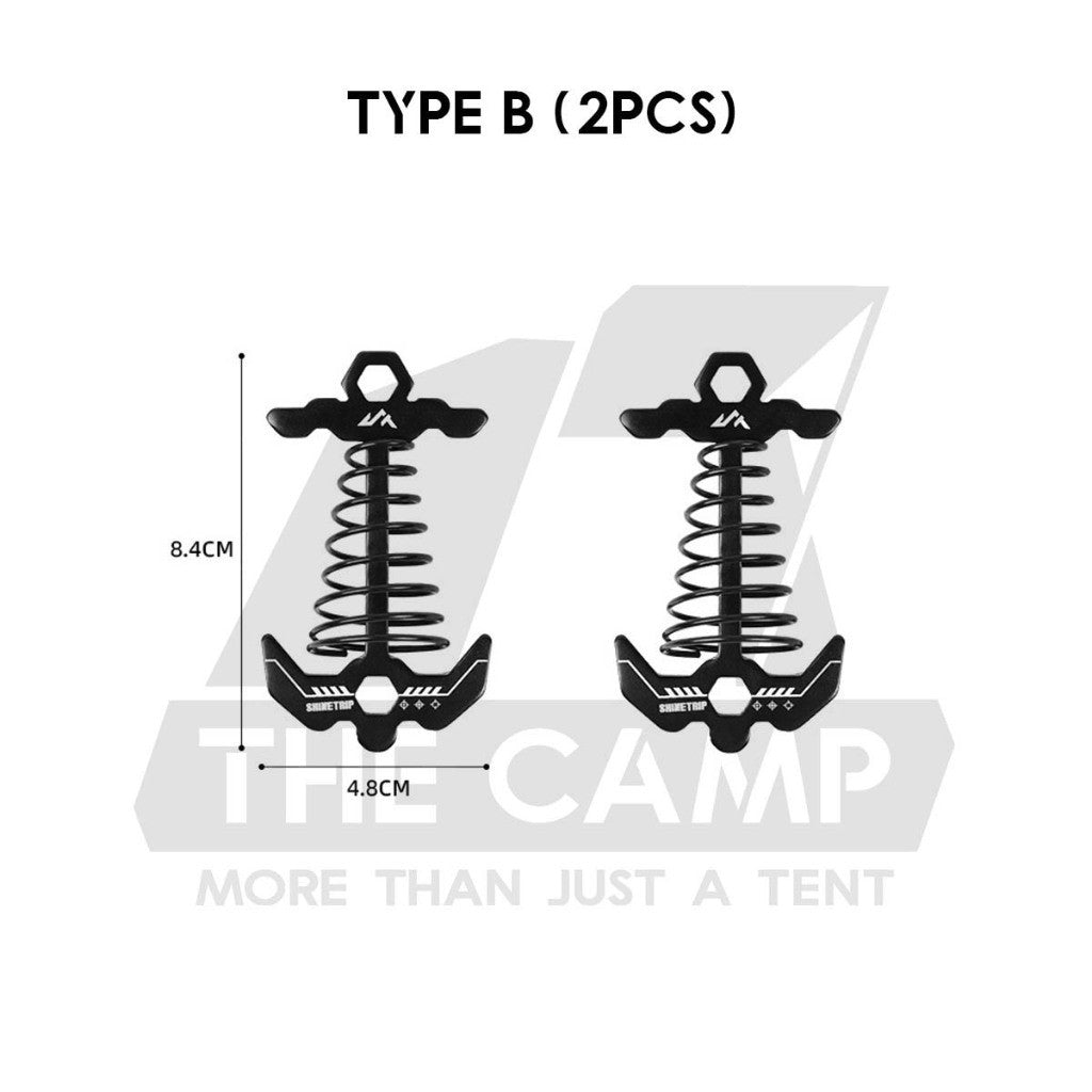 Shinetrip Deck Peg Fishbone Fish Bone Aluminium Carabiner Tarp Flysheet Pole Tent Khemah A572