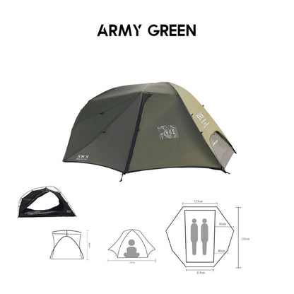 Wellhike SWS Mountain Ridge 2 Pax Tent Person Hiking Lightweight Double Layer with Mesh Outdoor Camping Solo Khemah