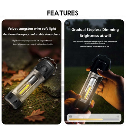 Blackdog ZM035 Camping Light with Torch Flashlight Atmosphere Magnetic Tactical Lamp Hanging Tripod Lampu CBD2550ZM035
