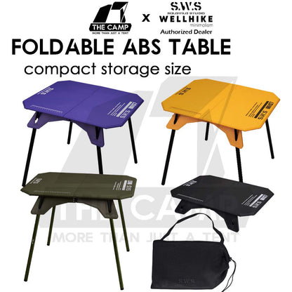 Wellhike SWS Foldable ABS Table Outdoor Camping Folding Foldable Compact Lightweight 2 Height Cup Bowl Plate Coffee