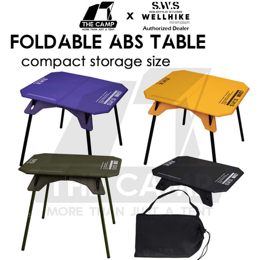 Wellhike SWS Foldable ABS Table Outdoor Camping Folding Foldable Compact Lightweight 2 Height Cup Bowl Plate Coffee