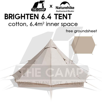 Naturehike Brighten 6.4 Cotton Pyramid Tent Teepee Outdoor Camping Khemah NH20ZP004