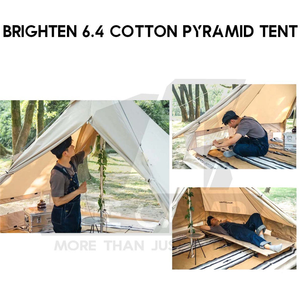 Naturehike Brighten 6.4 Cotton Pyramid Tent Teepee Outdoor Camping Khemah NH20ZP004